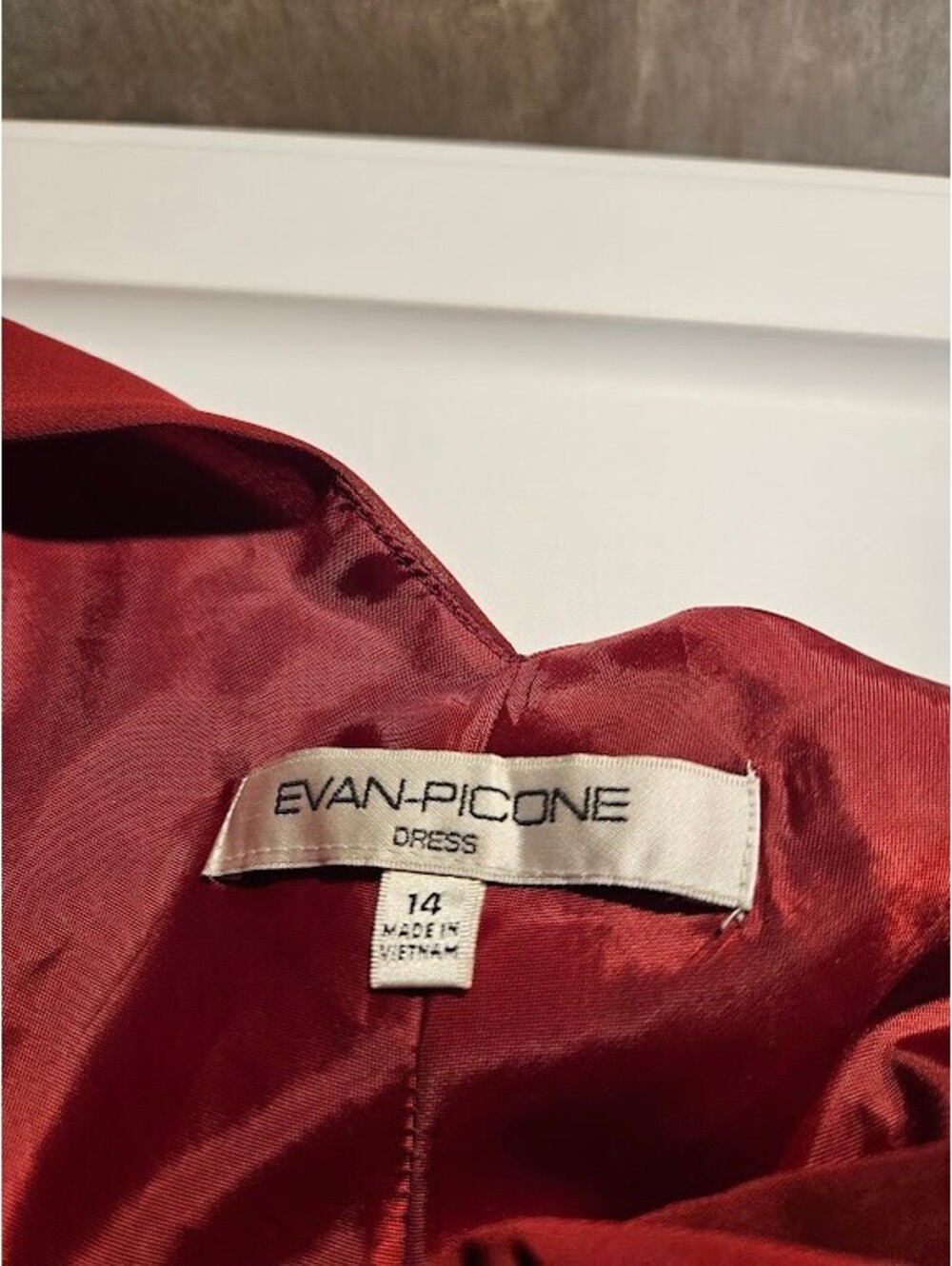 Evan-Picone Burgundy Wrap Dress Size 14 Elegant Occasion Career Chic - Picture 4 of 9
